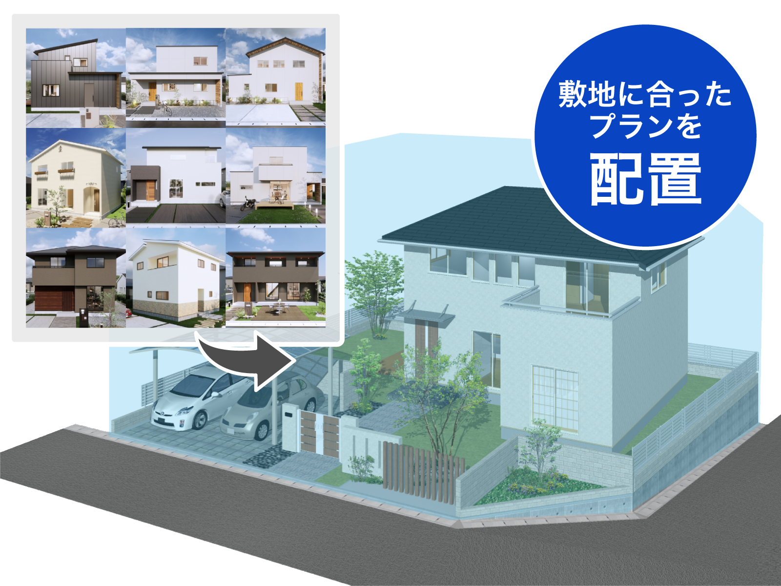 敷地に合ったプランを配置
